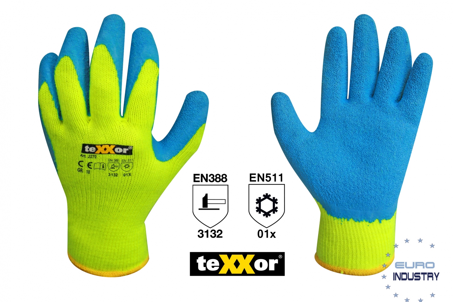 pics/Texxor/Copyright E.I.S./texxor-2270-latex-winter-gloves-yellow-8-11.jpg